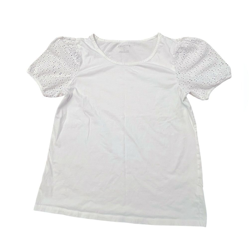 Womens’ Talbots White Short Sleeve Blouse Size M